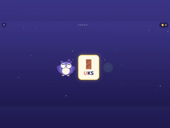 Tähetark word game: early reading — a letter completes a real word shown next to its picture.